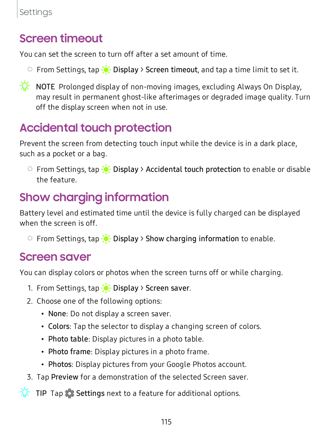 Show charging information Galaxy Tab S4 US Cellular