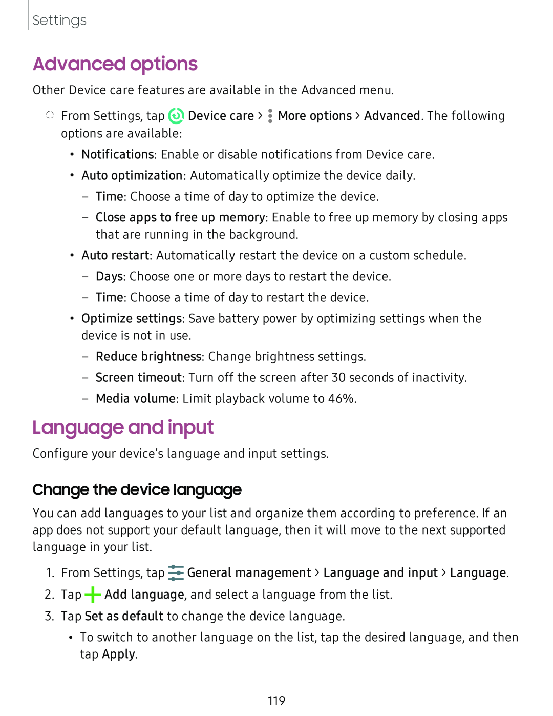 Language and input Galaxy Tab S4 US Cellular