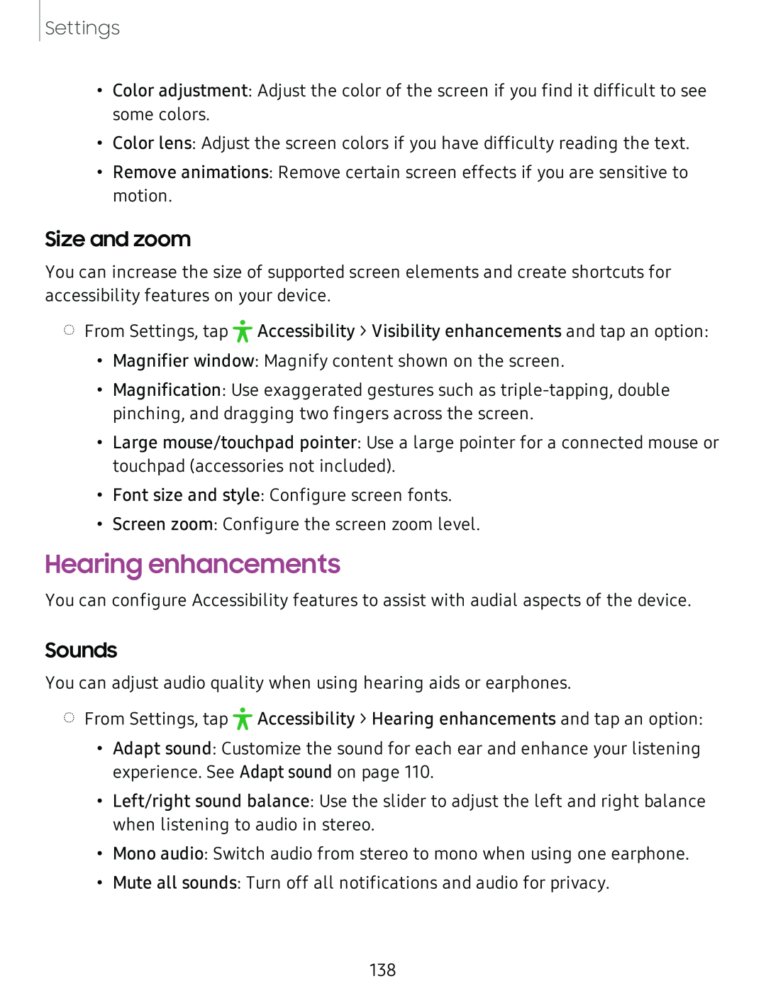 Size and zoom Sounds