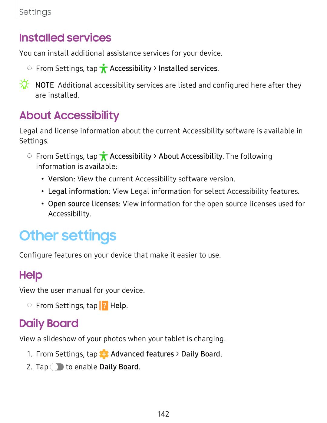 About Accessibility Galaxy Tab S4 US Cellular