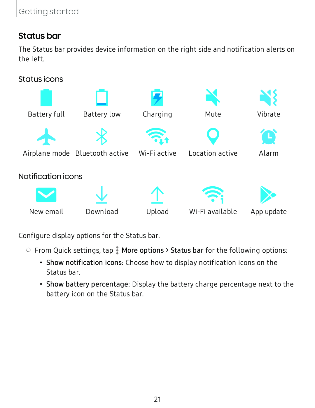 Status bar Galaxy Tab S4 US Cellular