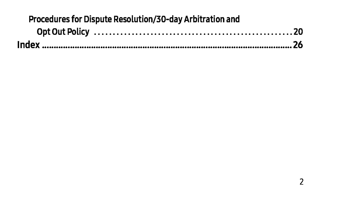 Procedures for Dispute Resolution/30-dayArbitration and