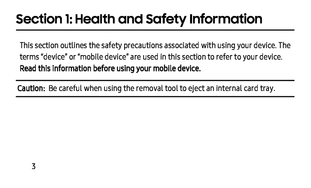 Section 1: Health and Safety Information Galaxy Tab S3 Verizon