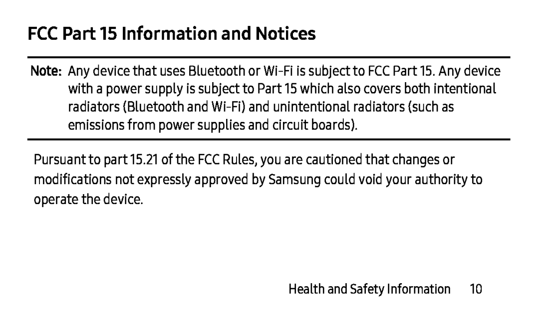 FCC Part 15 Information and Notices