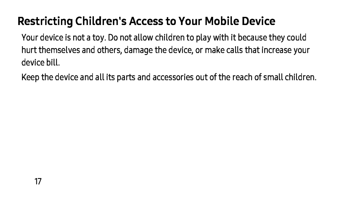 Restricting Children's Access to Your Mobile Device