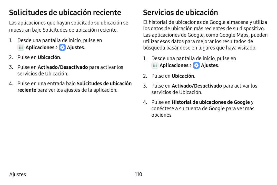 Solicitudes de ubicación reciente Galaxy Tab S3 Verizon