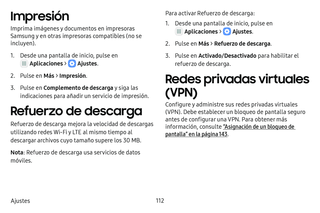 Redes privadas virtuales (VPN) Galaxy Tab S3 Verizon