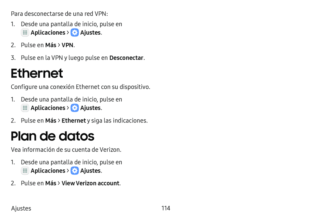 Plan de datos Galaxy Tab S3 Verizon