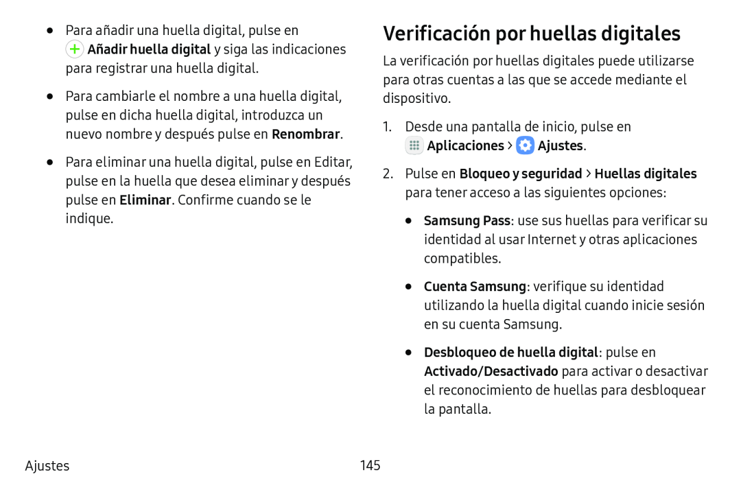 Verificación por huellas digitales Galaxy Tab S3 Verizon