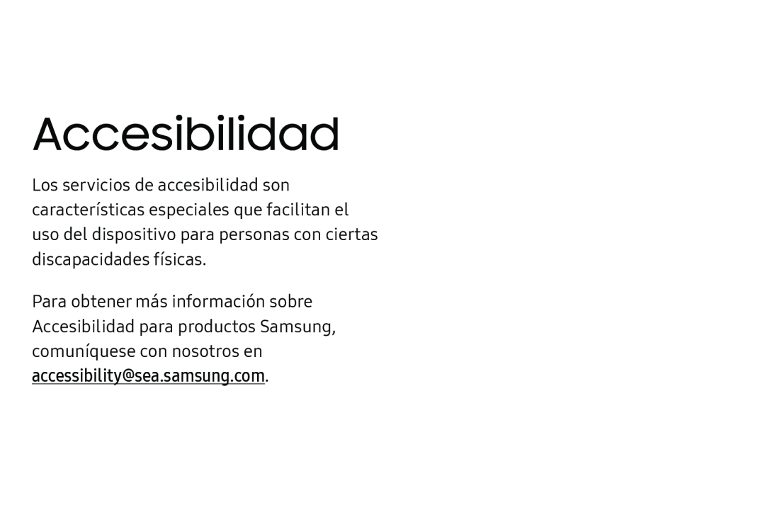 accessibility@sea.samsung.com Accesibilidad