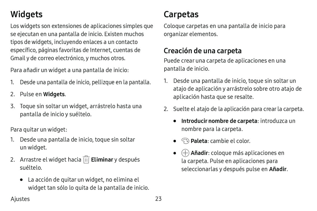 Creación de una carpeta Galaxy Tab S3 Verizon