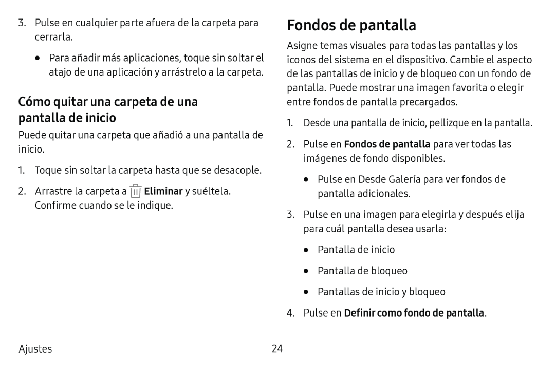 Cómo quitar una carpeta de una pantalla de inicio Fondos de pantalla