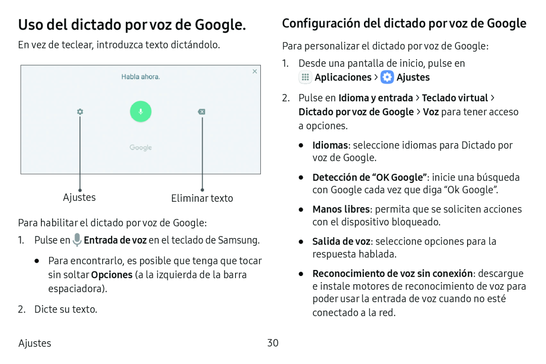 Uso del dictado por voz de Google