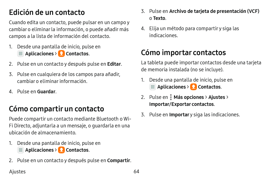 Edición de un contacto Cómo compartir un contacto