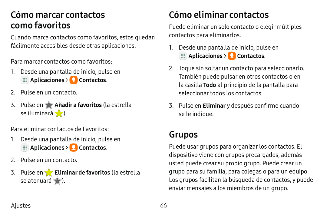 Cómo marcar contactos como favoritos Cómo eliminar contactos