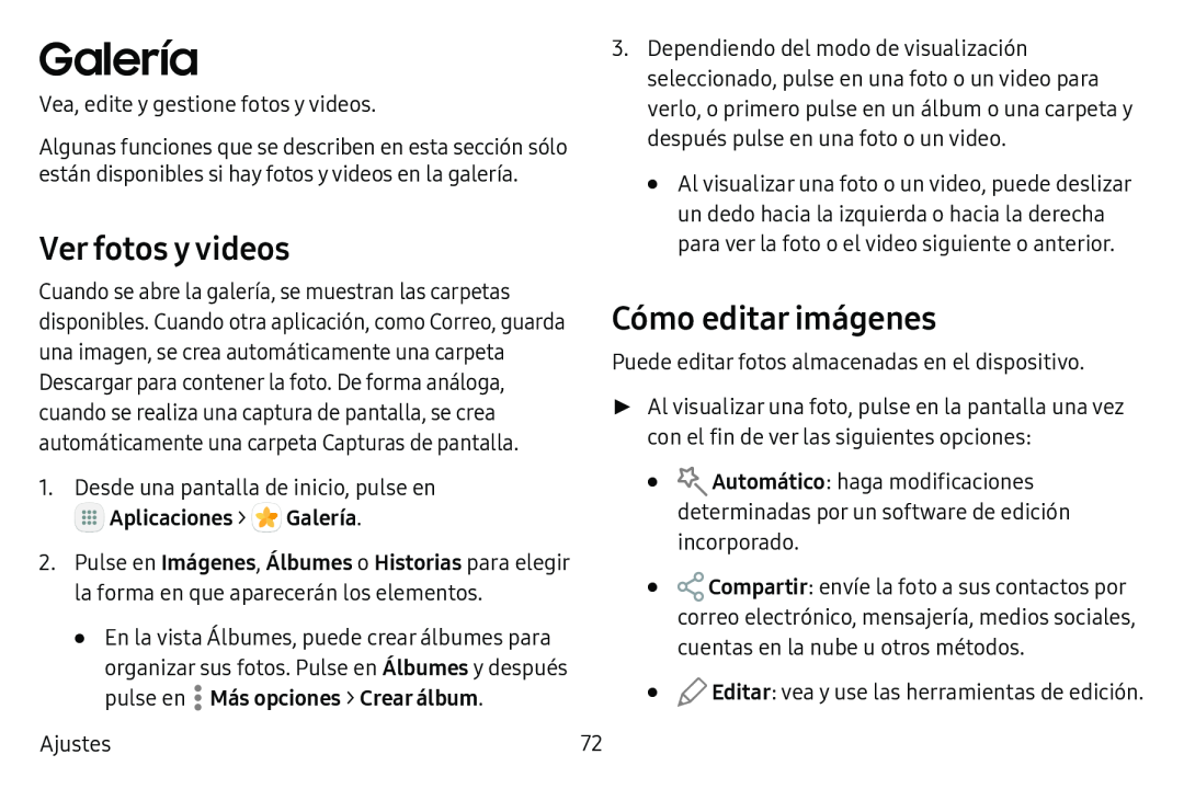 Ver fotos y videos Cómo editar imágenes