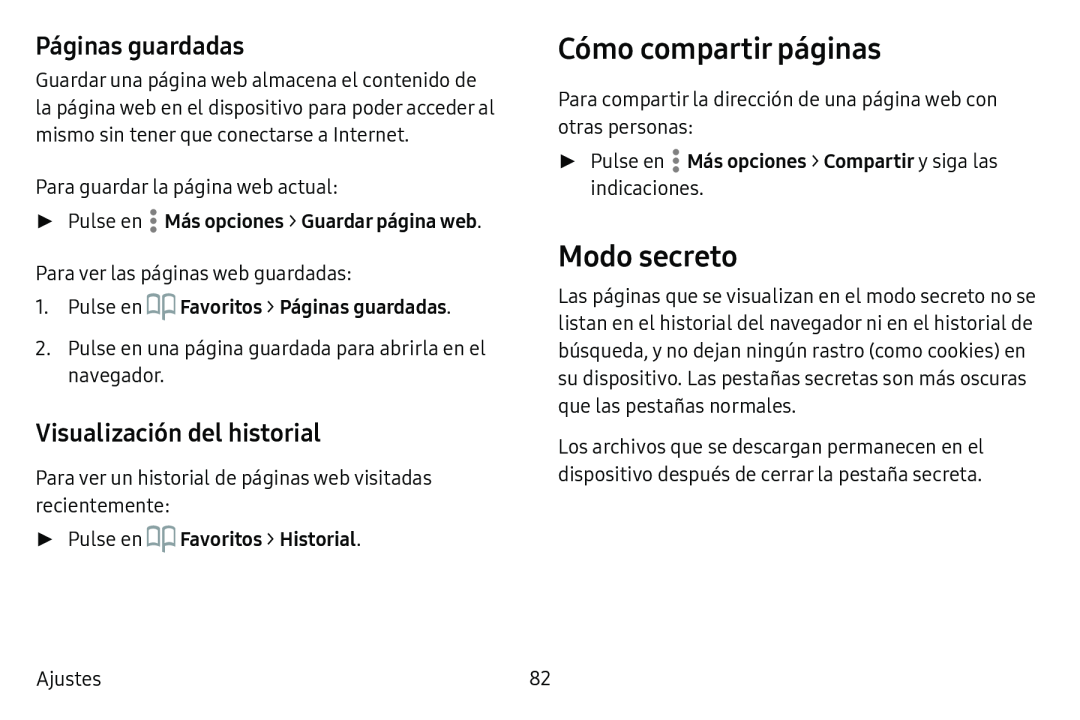 Visualización del historial Galaxy Tab S3 Verizon