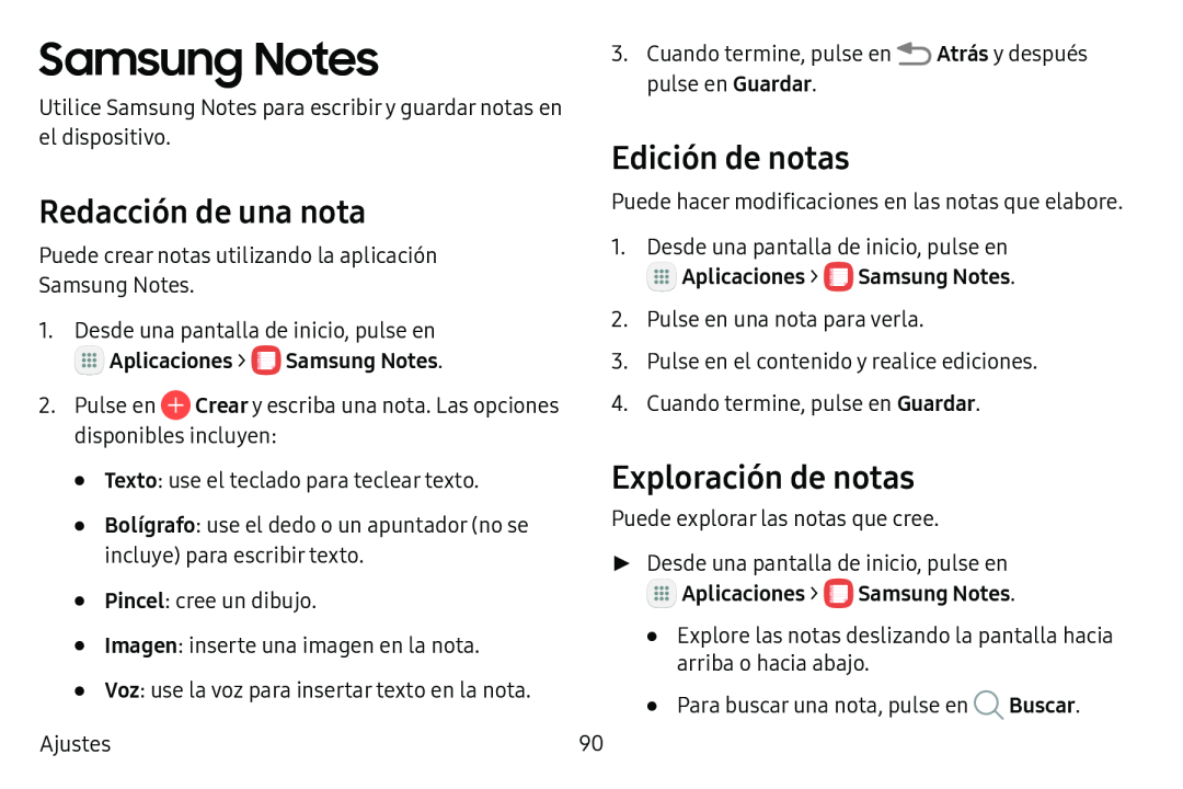 Edición de notas Galaxy Tab S3 Verizon