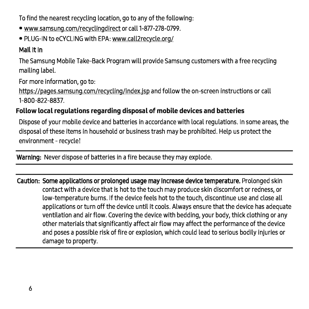 Follow local regulations regarding disposal of mobile devices and batteries Galaxy Tab S2 9.7 Refresh AT&T