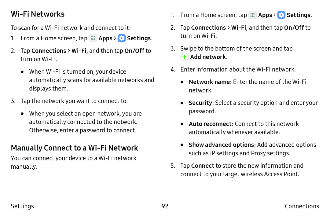 Wi-FiNetworks Manually Connect to a Wi-FiNetwork