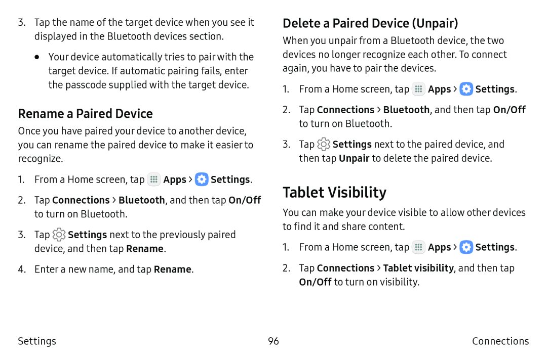 Rename a Paired Device Galaxy Tab S2 9.7 Refresh AT&T