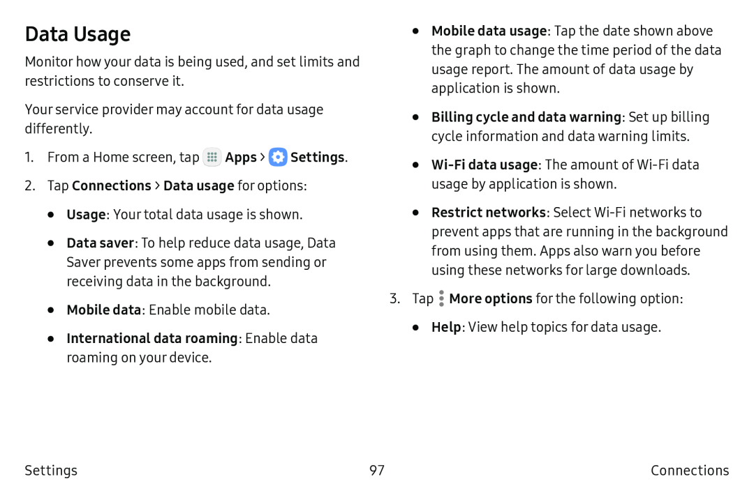 Data Usage Galaxy Tab S2 9.7 Refresh AT&T