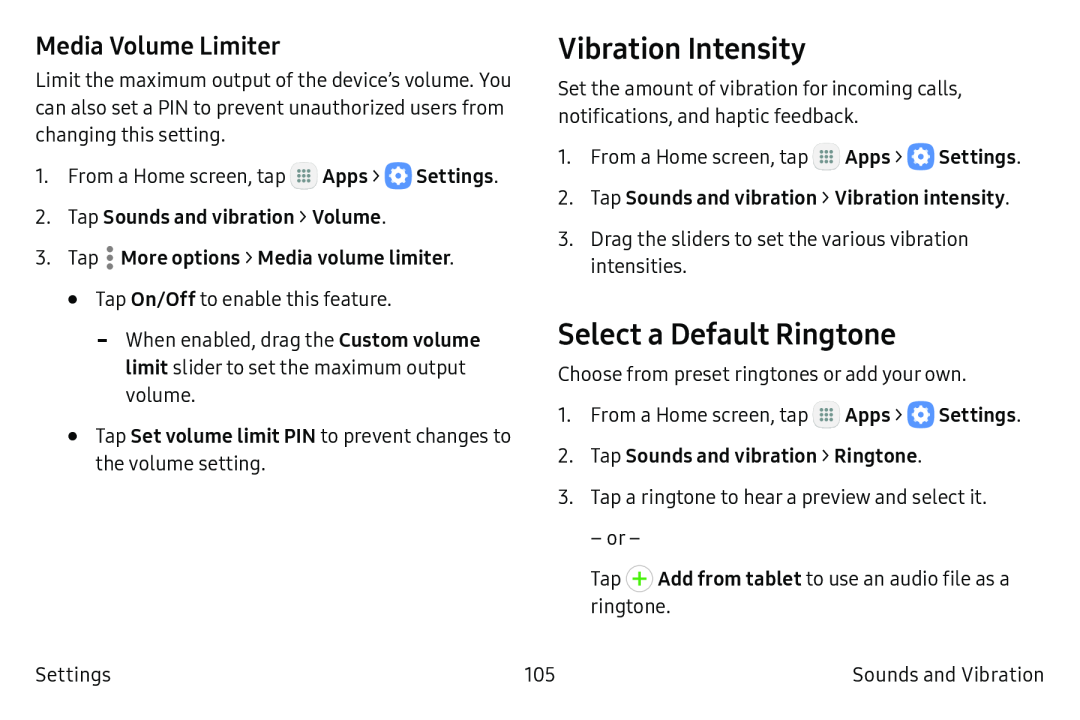 Select a Default Ringtone Galaxy Tab S2 9.7 Refresh AT&T