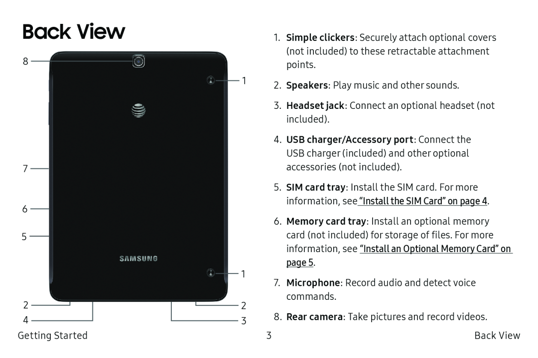 Back View Galaxy Tab S2 9.7 Refresh AT&T