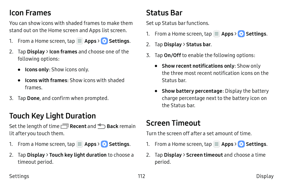 Icon Frames Status Bar