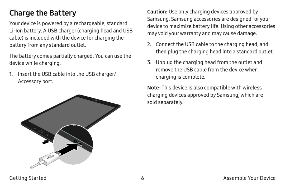 Charge the Battery Galaxy Tab S2 9.7 Refresh AT&T