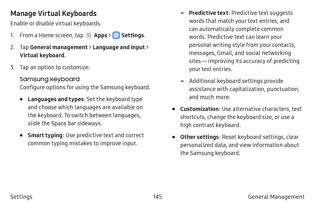 Manage Virtual Keyboards Galaxy Tab S2 9.7 Refresh AT&T