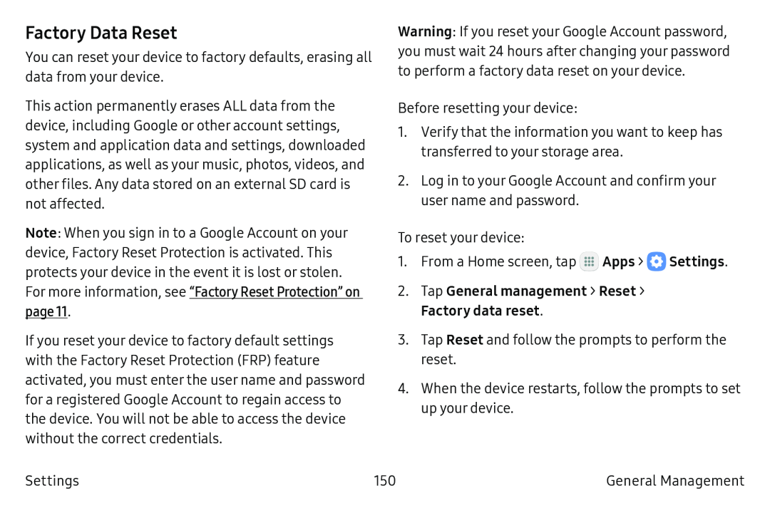 Factory Data Reset Galaxy Tab S2 9.7 Refresh AT&T