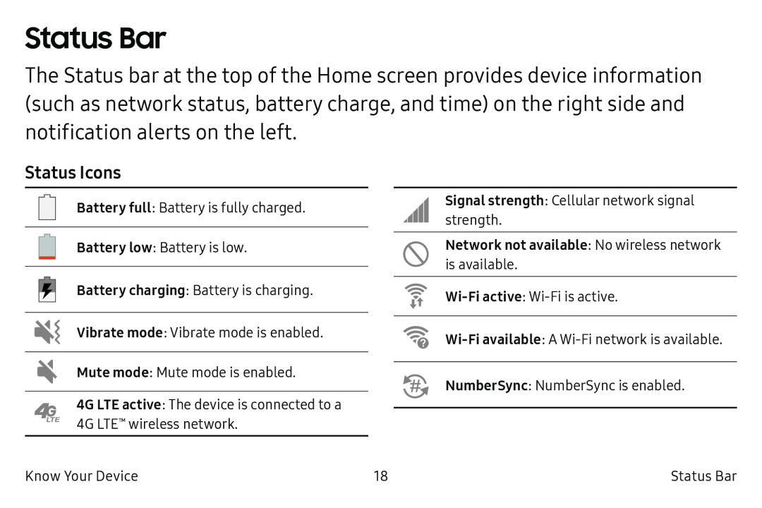 Status Icons Status Bar