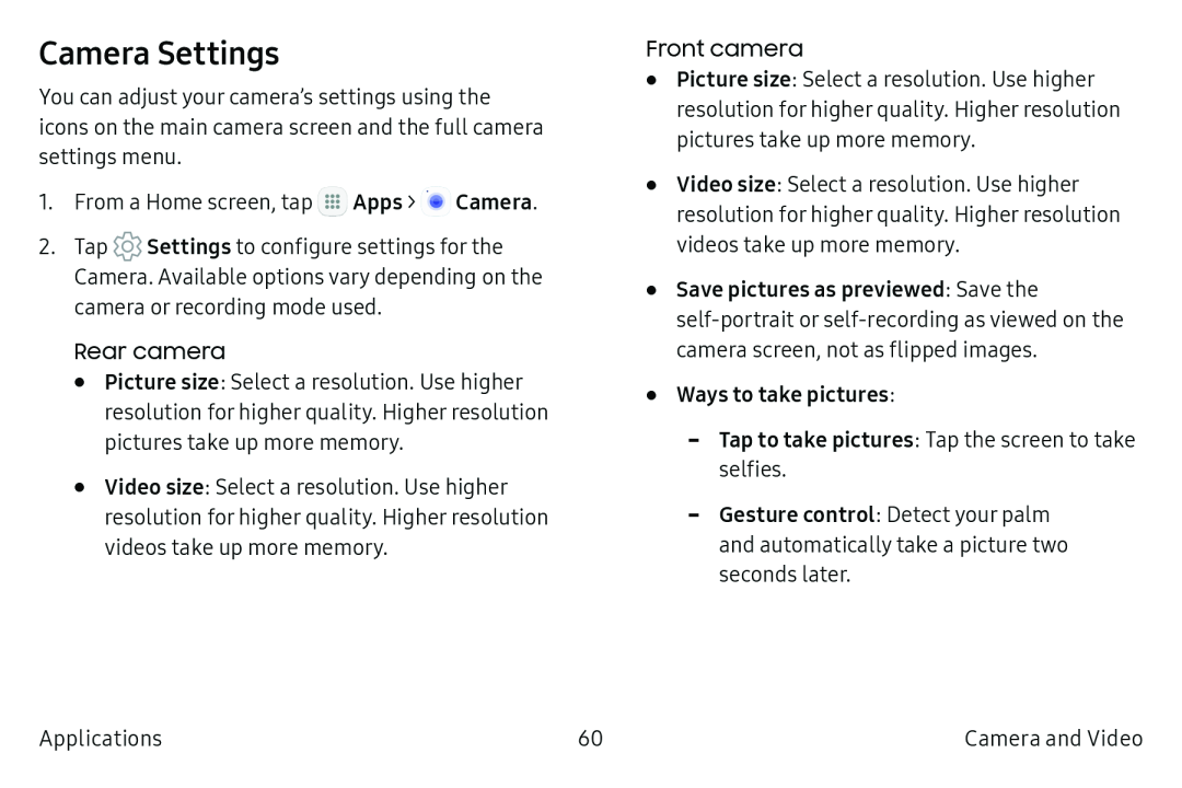 Camera Settings