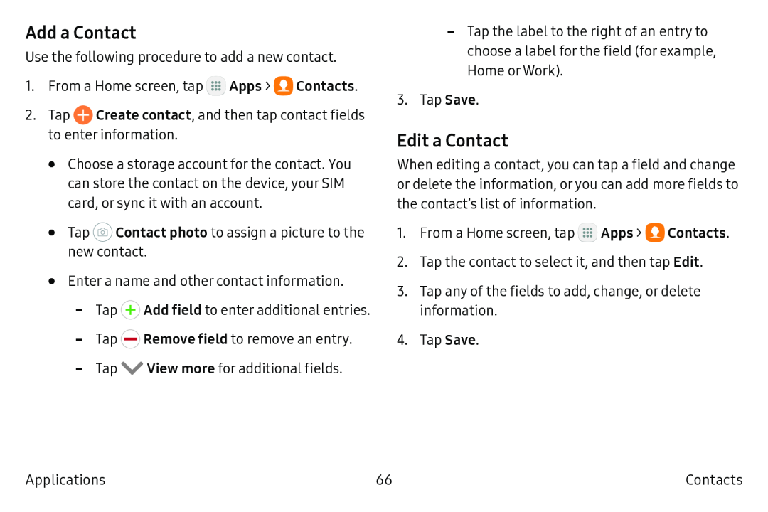 Edit a Contact Galaxy Tab S2 9.7 Refresh AT&T