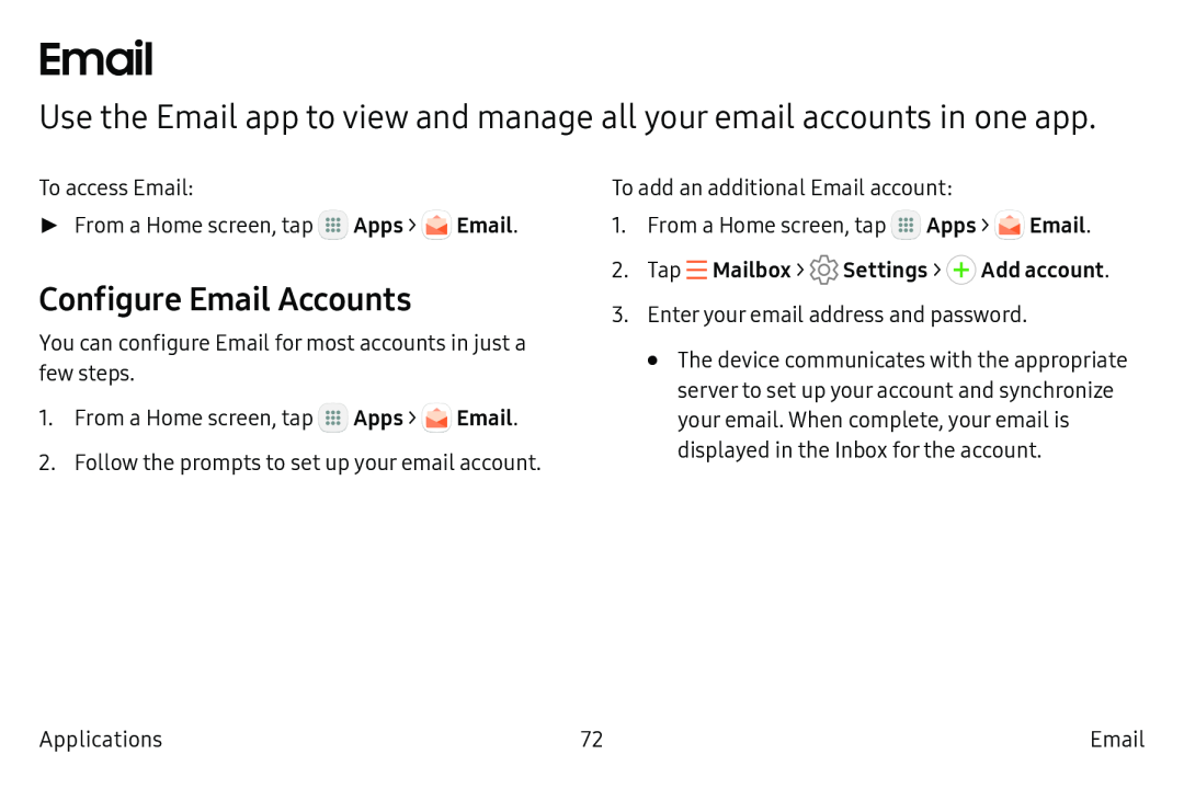 Configure Email Accounts Email