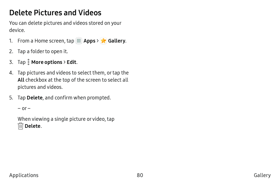 Delete Pictures and Videos Galaxy Tab S2 9.7 Refresh AT&T