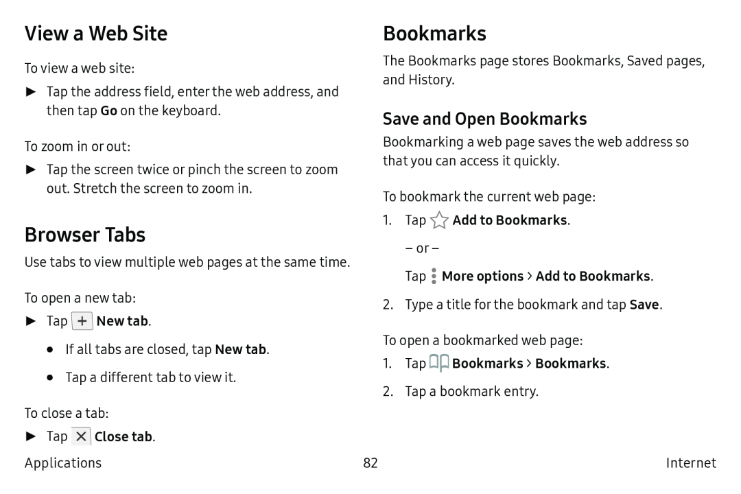 Save and Open Bookmarks View a Web Site