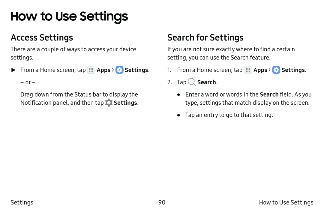 How to Use Settings Galaxy Tab S2 9.7 Refresh AT&T