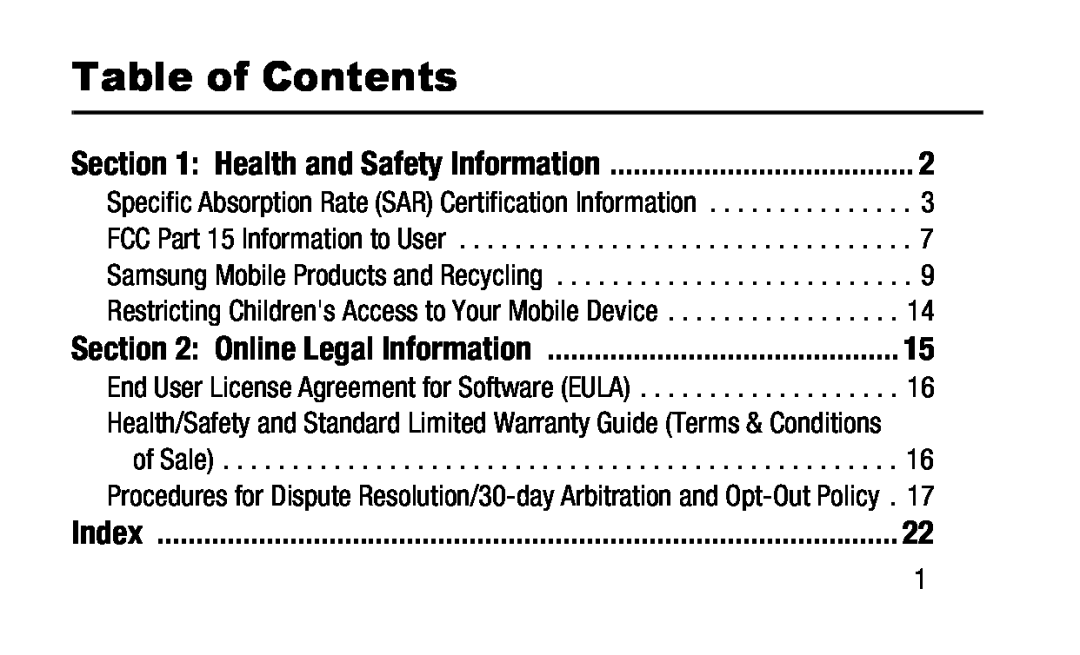 Table of Contents