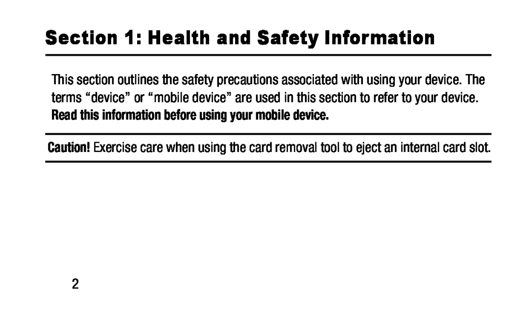 Section 1: Health and Safety Information Galaxy Tab S2 9.7 Refresh Wi-Fi