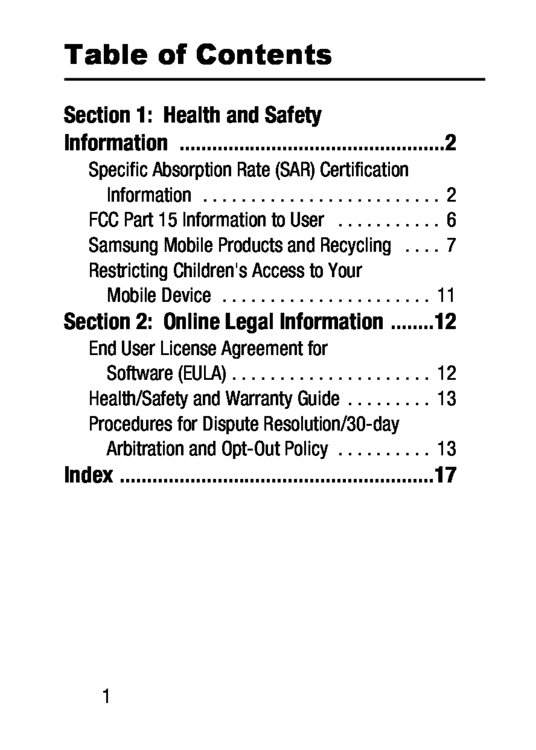 Information Section 2: Online Legal Information