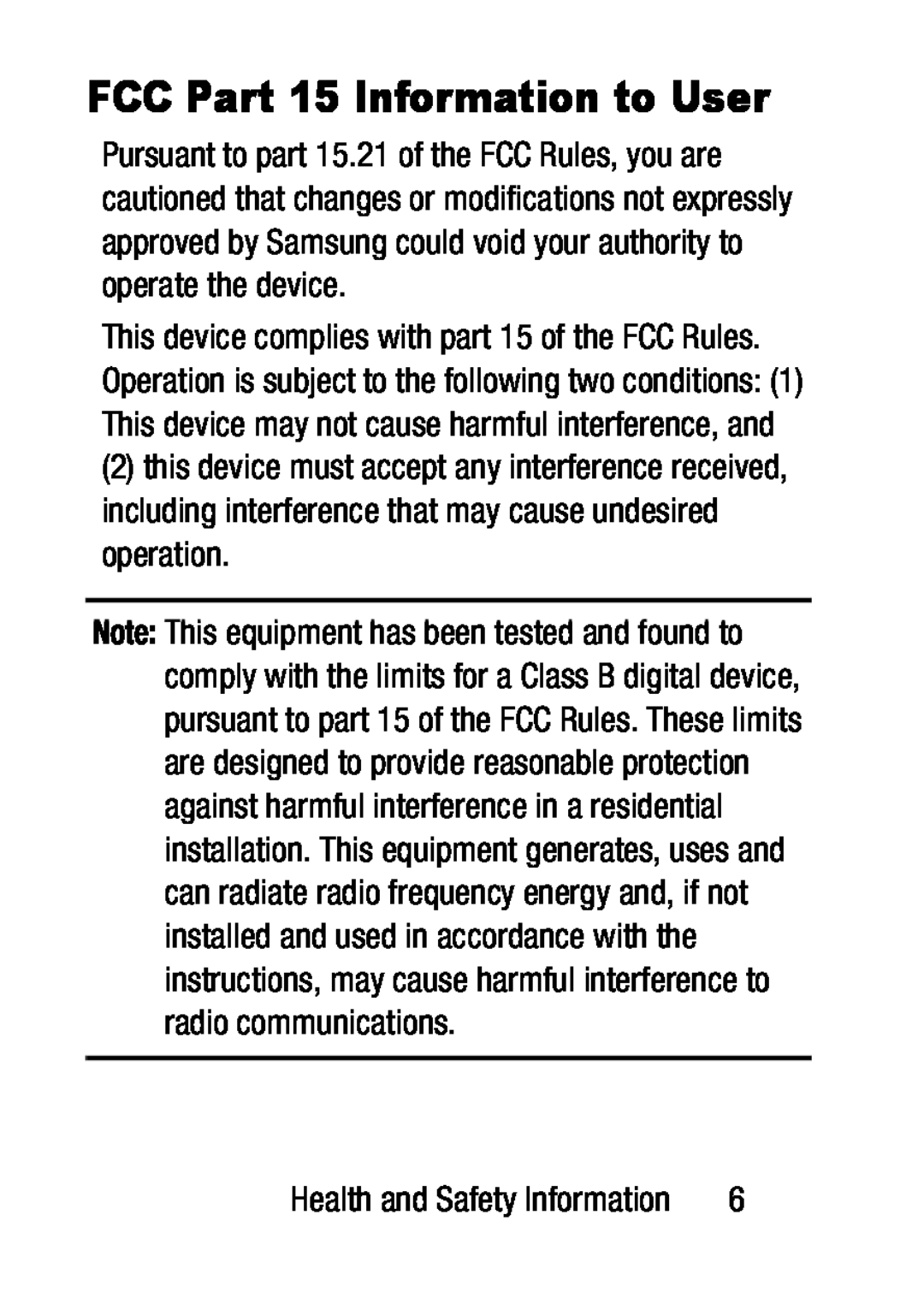 FCC Part 15 Information to User