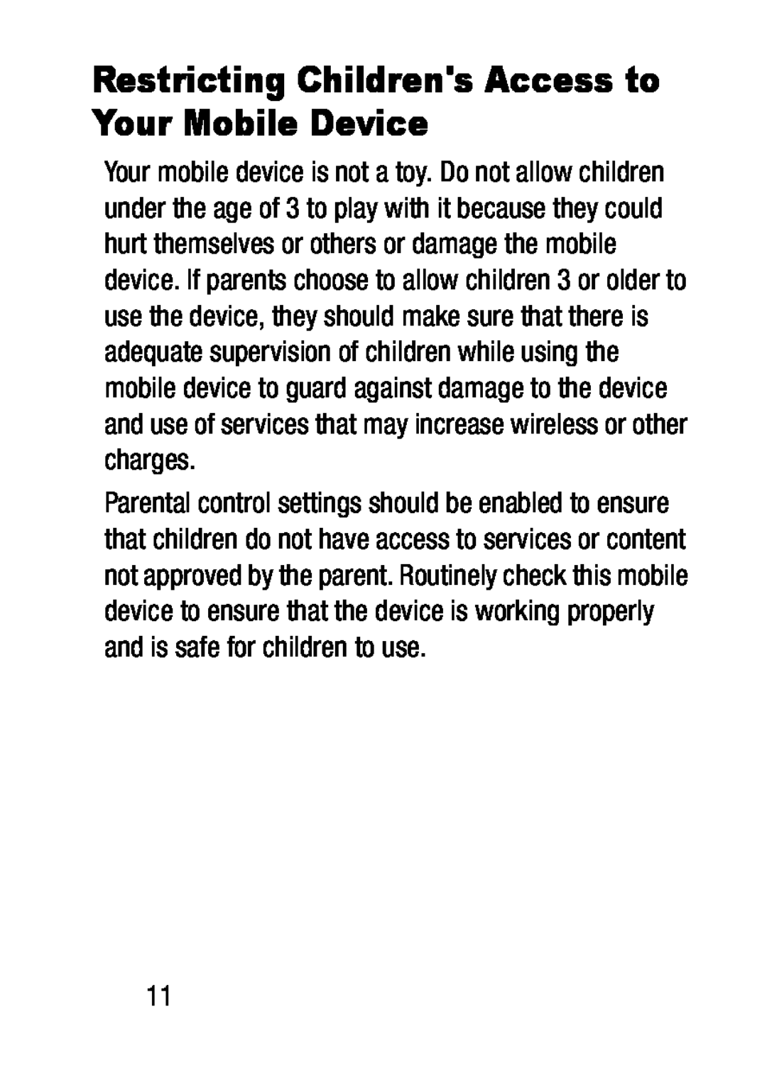 Restricting Children's Access to Your Mobile Device