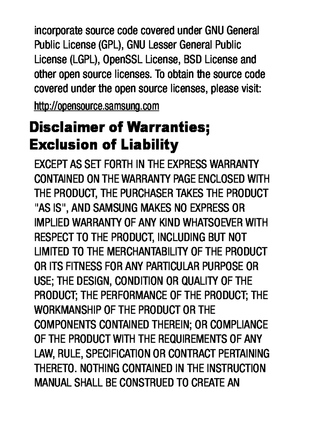 Disclaimer of Warranties; Exclusion of Liability Galaxy Tab S2 9.7 Verizon