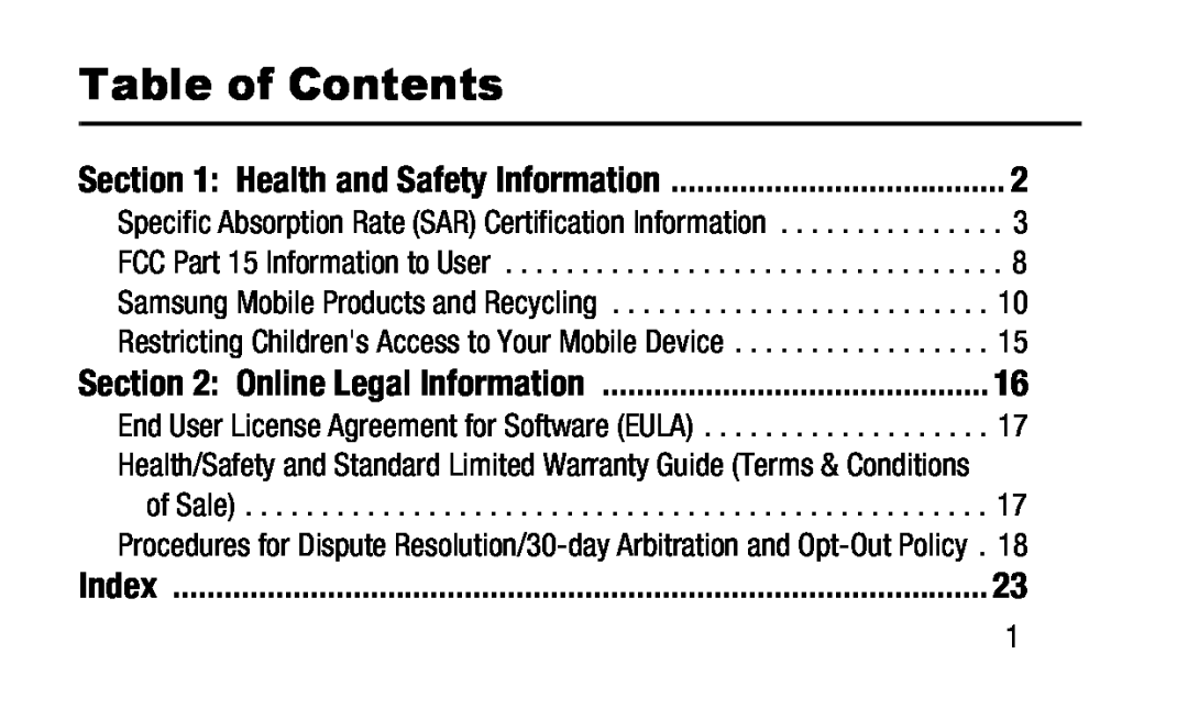 Table of Contents Galaxy Tab S2 9.7 Wi-Fi