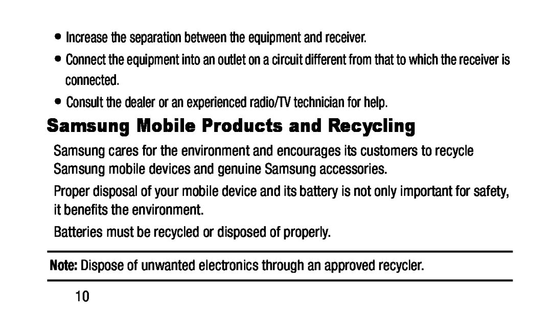 Samsung Mobile Products and Recycling