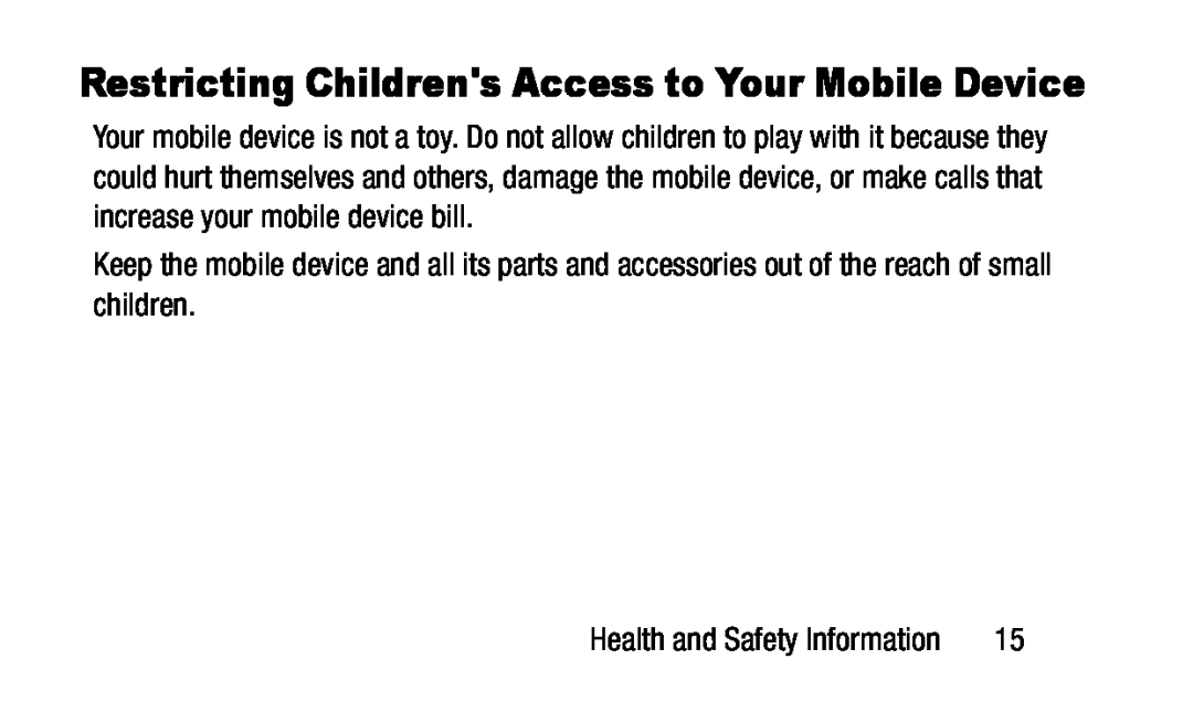 Restricting Children's Access to Your Mobile Device Galaxy Tab S2 9.7 Wi-Fi