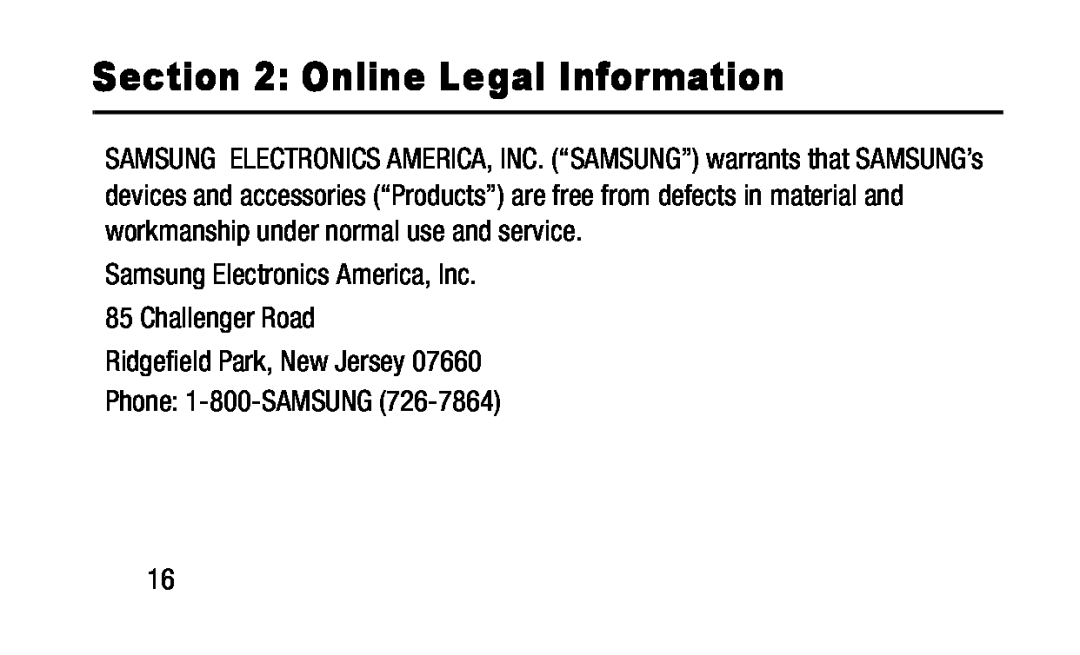 Section 2: Online Legal Information Galaxy Tab S2 9.7 Wi-Fi