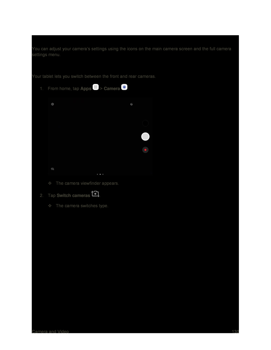 Camera Options and Settings Galaxy Tab S2 9.7 Sprint